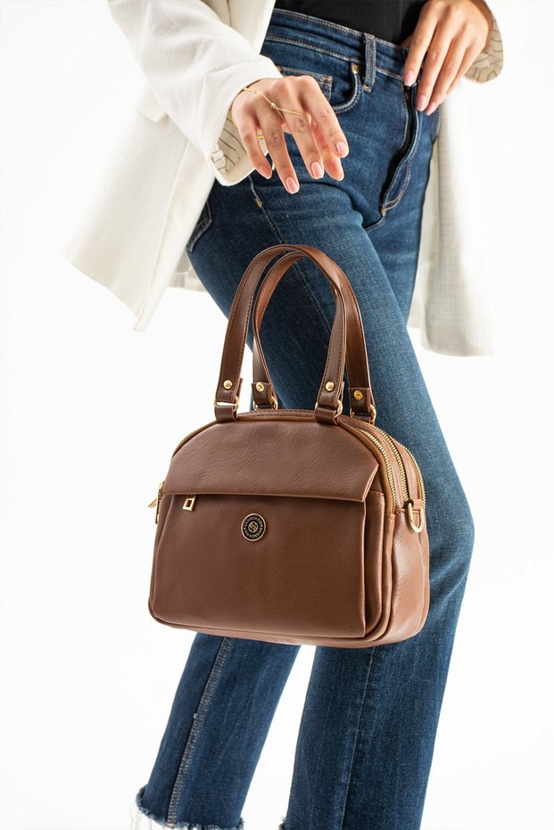 Sanmorris Women's Faux Leather Adjustable Crossbody Strap Smart Casual Shoulder and Hand Bag
