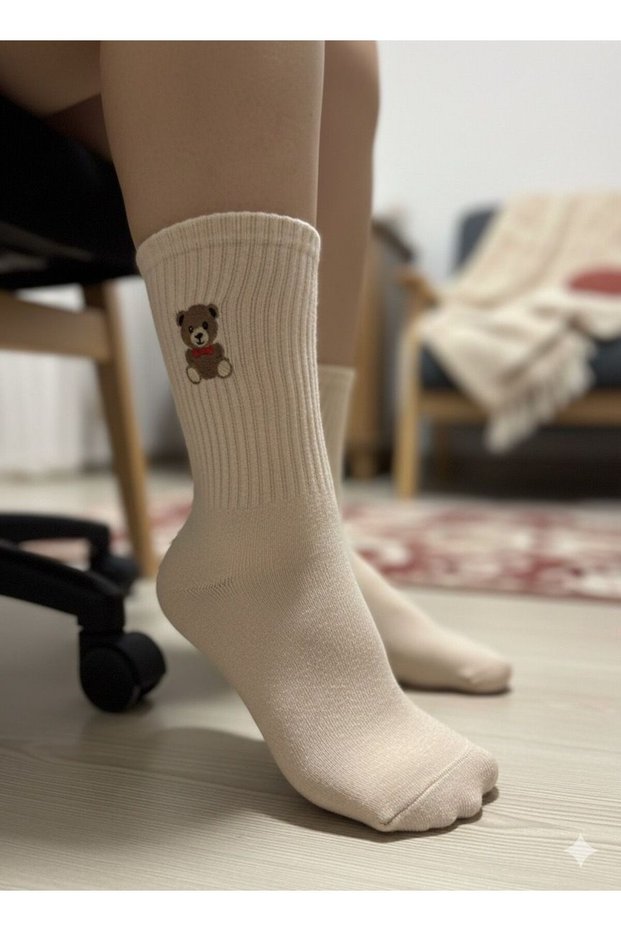 Cotton Winter Socks That Don'T Show Throughs - Embroidered Women's Winter Socks 1 Pair