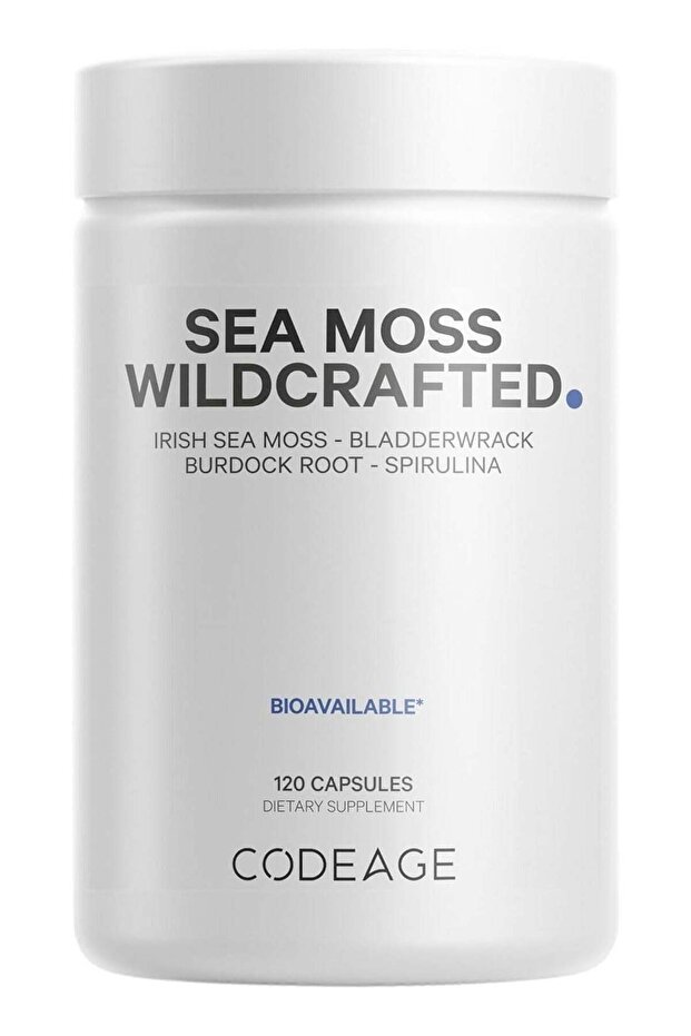 Sea Moss Wildcrafted - Irish Sea Moss, Bladderwrack, Burdock Root & Spirulina, Vegan, Non-GM