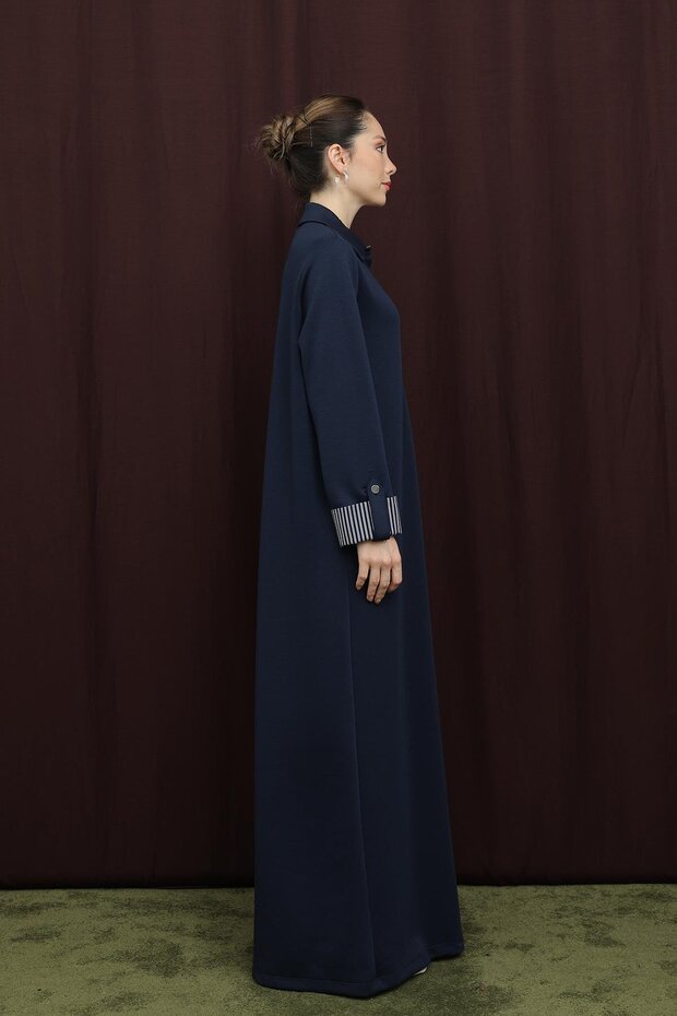 ÇİZGİ DETAYLI ELBİSE - 4