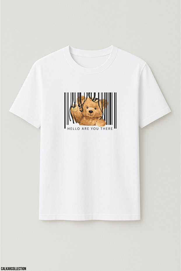 Unisex Oversized Hello Are You There Teddy T-Shirt