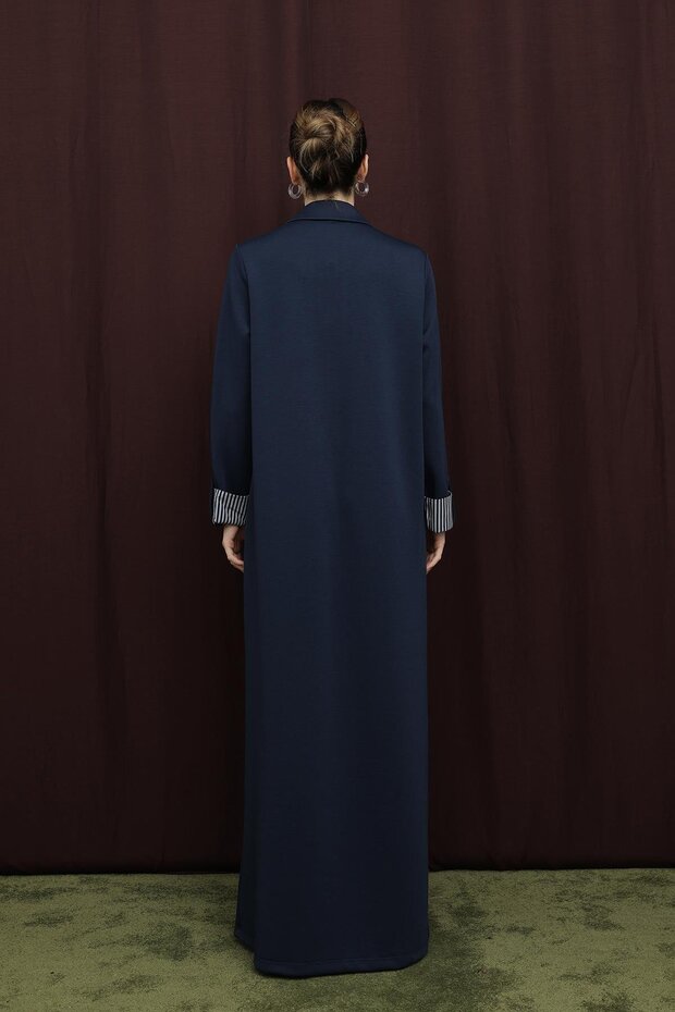 ÇİZGİ DETAYLI ELBİSE - 5