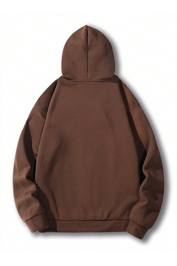 Erkek Kapüşonlu Oversize Sweatshirt - 4