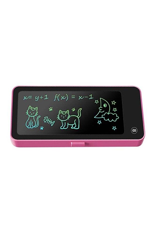 حافظة أقلام رسم LED. علبة أقلام للأطفال مزودة بشاشة LCD وقلم كتابة بزر مسح.