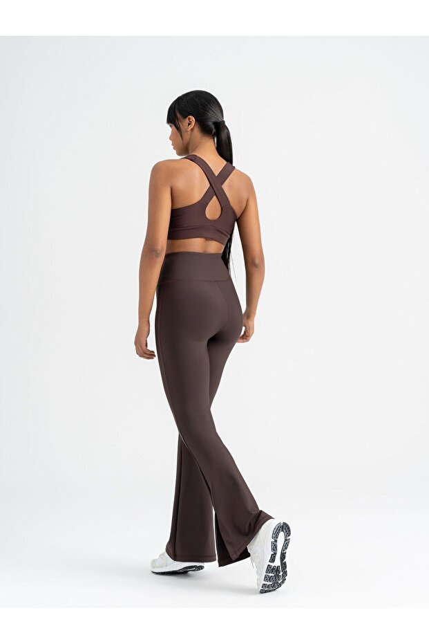 Kahverengi Yırtmaçlı Tayt - 5