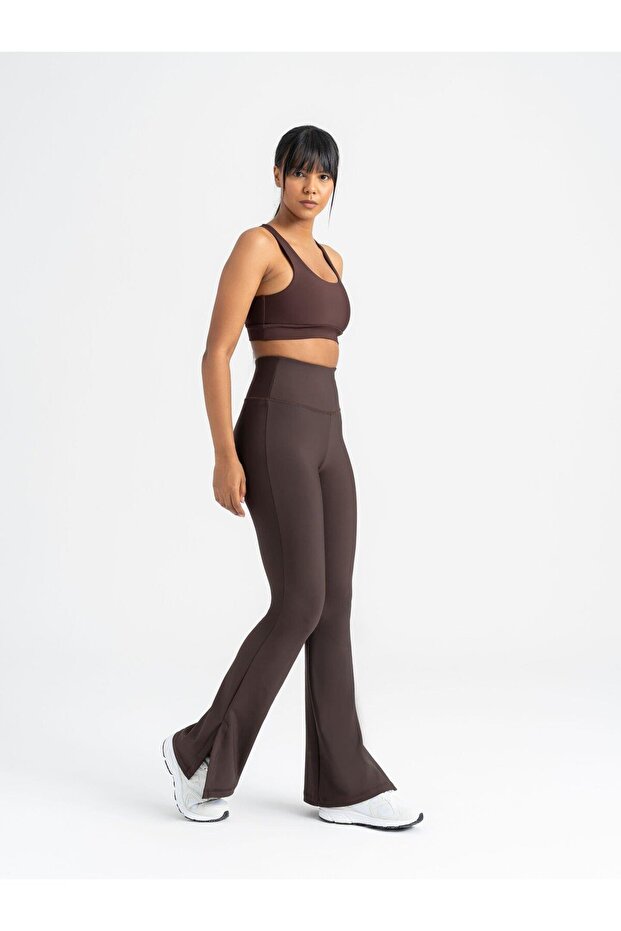 Kahverengi Yırtmaçlı Tayt - 1