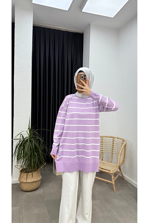 Bisiklet Yaka Merserize Triko Tunik - 2