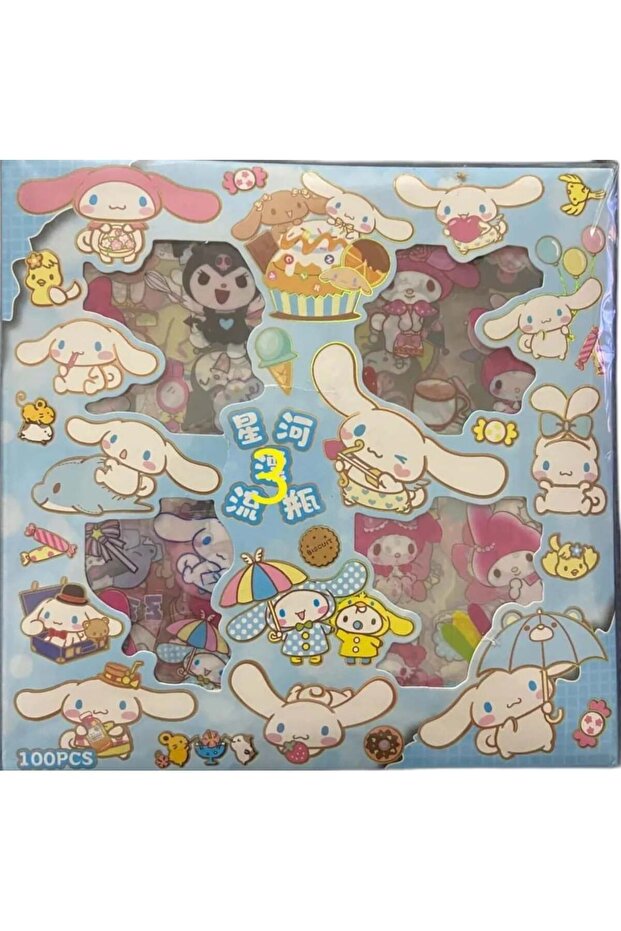 S2-100 Pieces 80X80Mm Strawberry Bear, Kuromi, Barbie, Sanrio Sticker