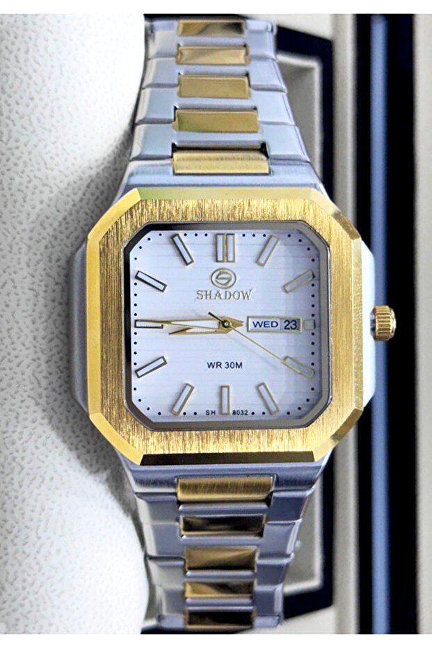 Elegant Men's Watch - Octagonal Square Case - Day & Date Function - 1