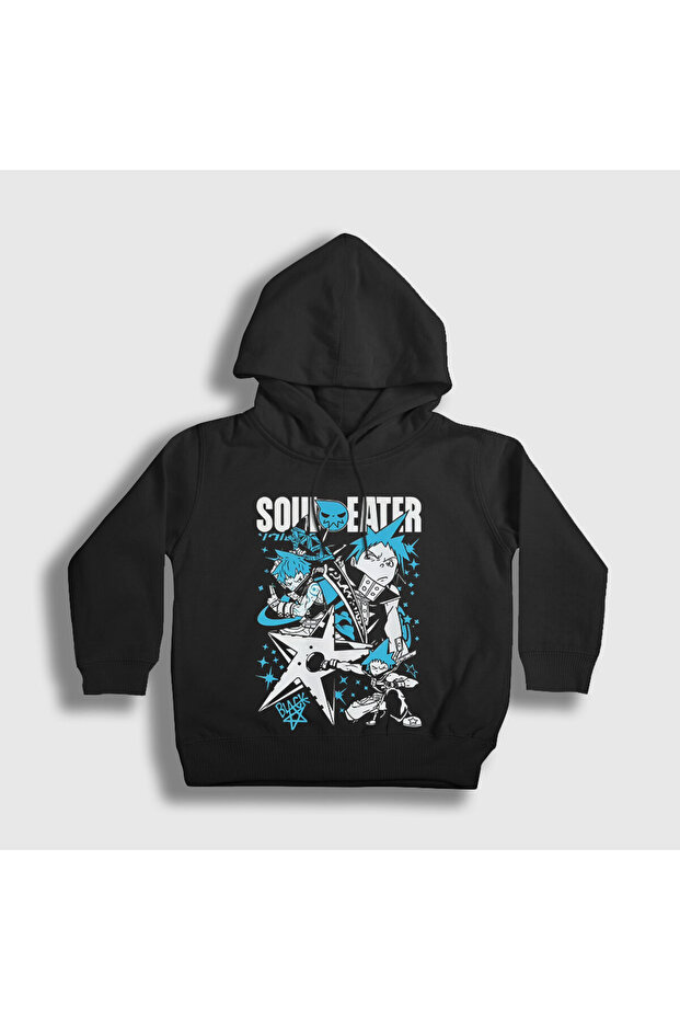 Unisex Children's Black Black Star Soul Eater Hooded Sweatshirt 580808Tt