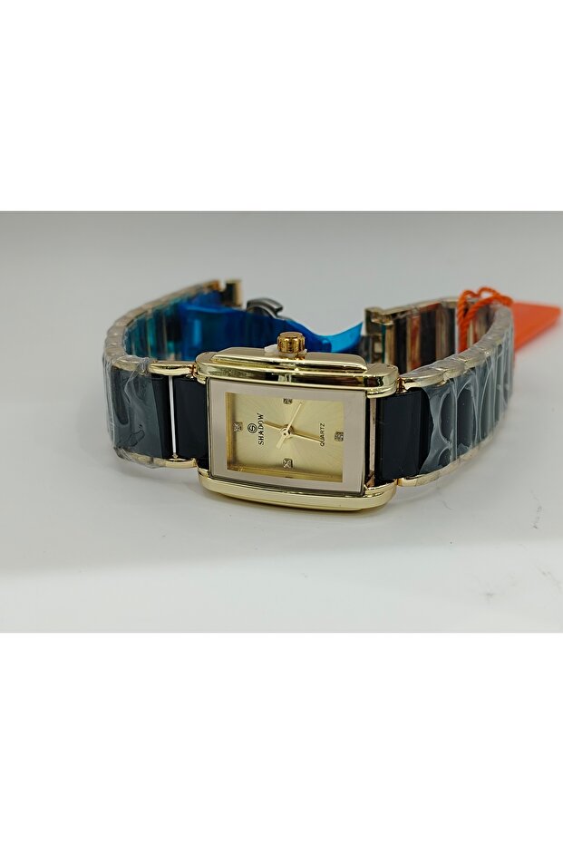 Luxurious Couple Watch Set - Elegant Rectangular Two-Tone Design - 6