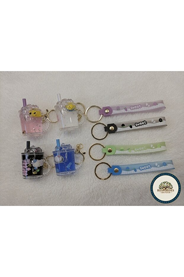 سلسلة مفاتيح من قطعتين بنمط ميلك شيك مائي مختلط - 2