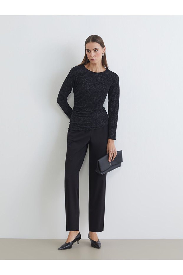Lcw Grace Brown Elastic Waist Women's Trousers W5O009Z8