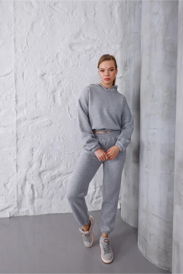 Women's 3-Yarn Tracksuit Set Ka Hooded Riii
