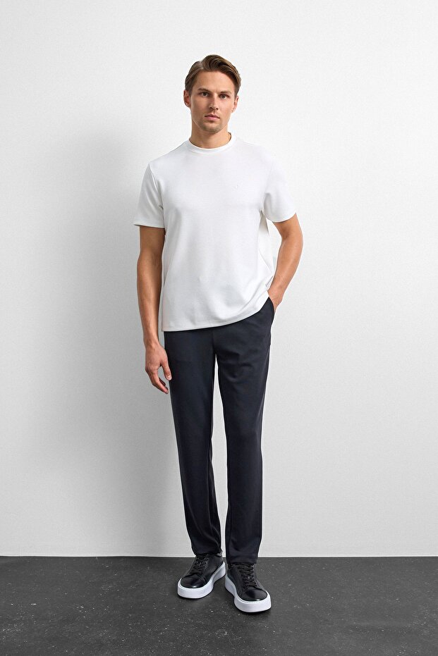 Ekru Regular Fit Basıc Tişört - 3