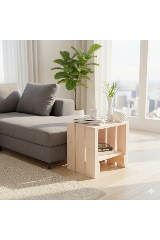 MASİF AHŞAP MİNİ SEHPA - 2