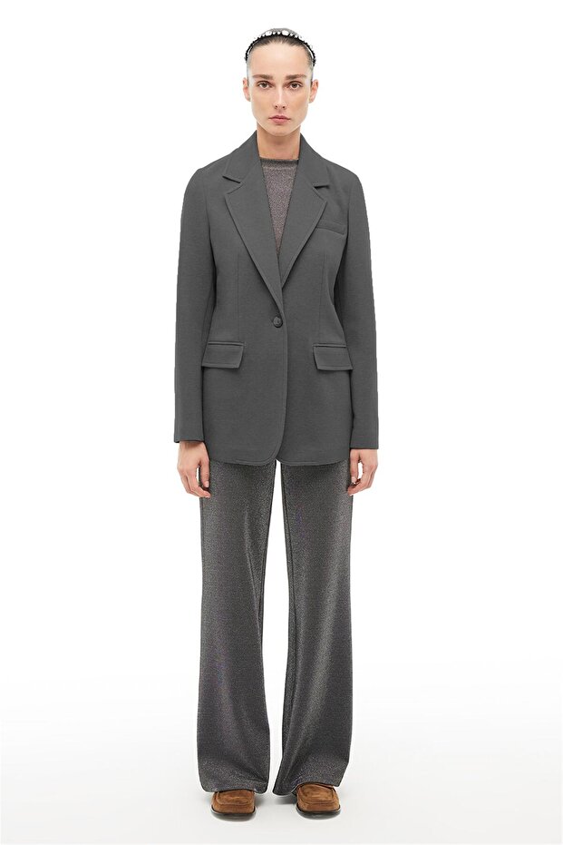 Antrasit Klasik Yaka Ceket - 1
