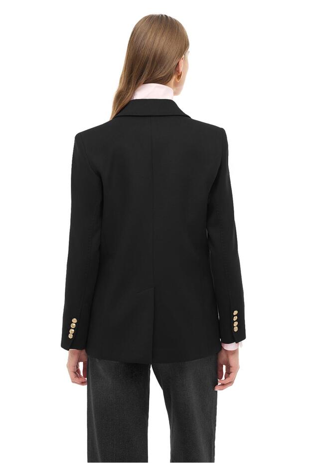 Siyah Klasik Yaka Ceket - 3