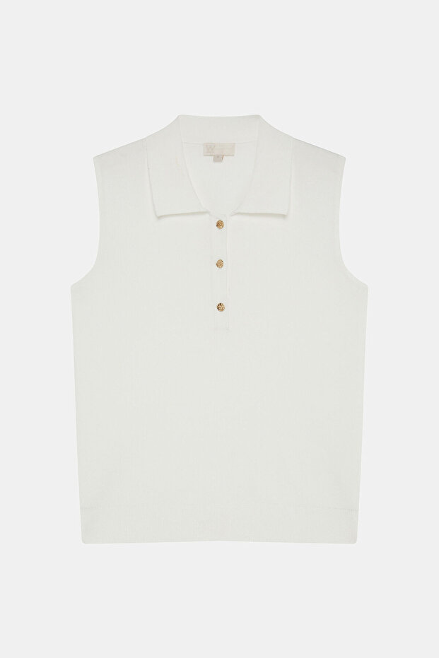 BEYAZ KOLSUZ TRİKO - 1