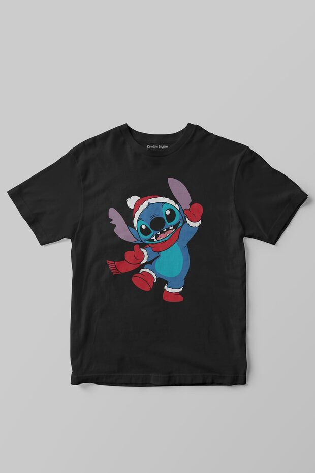 Christmas New Year New Year's Day T-Shirt Cute Christmas Stitch Printed Kids T-Shirt