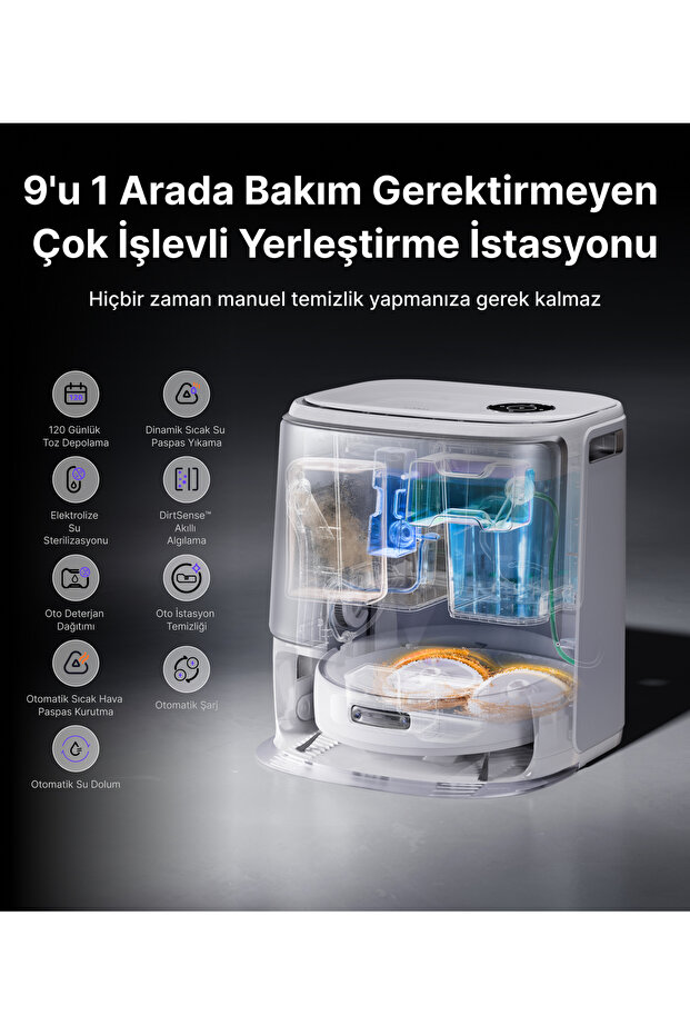 Freo Z10 Ultra Akıllı Robot Süpürge Gri,18.000PA Emiş Gücü - 5