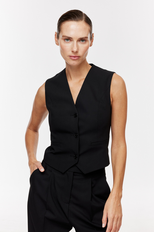 V Yaka Blazer Yelek - 1