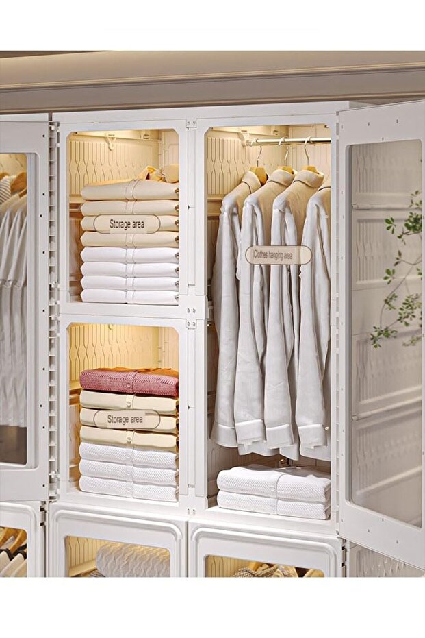 2 Layers Stylish Multi-Functional Storage Cabinet - 4