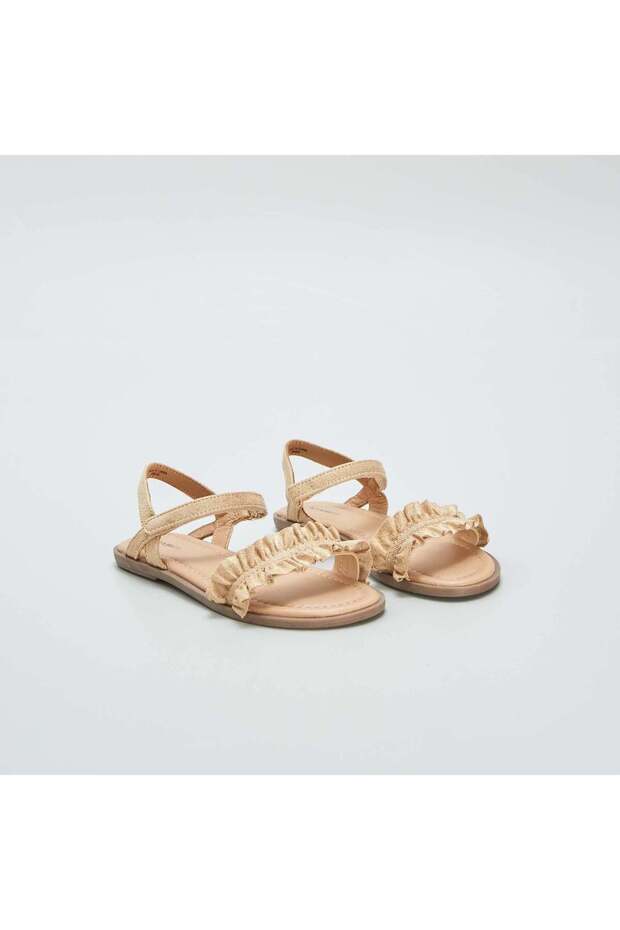 صندل مسطح باللون الأصفر - 1