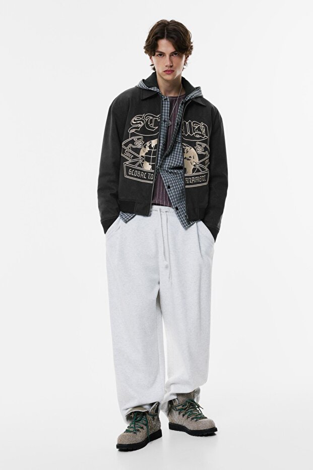 İşlemeli suni deri bomber ceket - 2