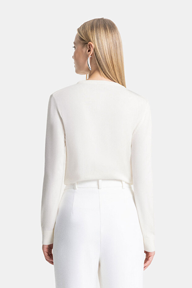 EKRU O YAKA TRİKO - 7