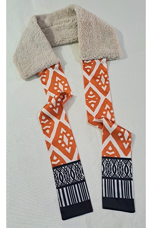 , fularlı peluş boyunluk atkı - 4