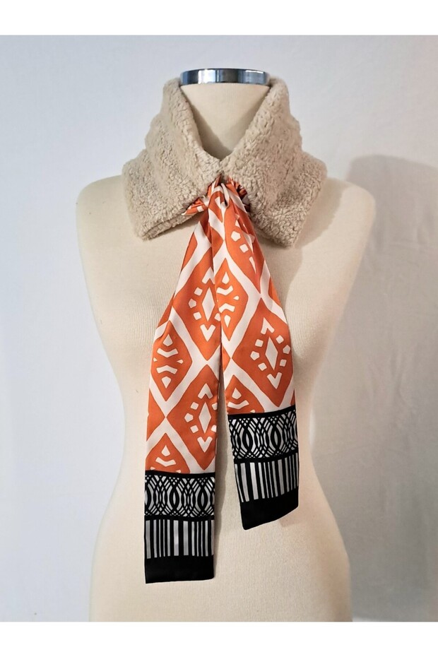 , fularlı peluş boyunluk atkı - 3