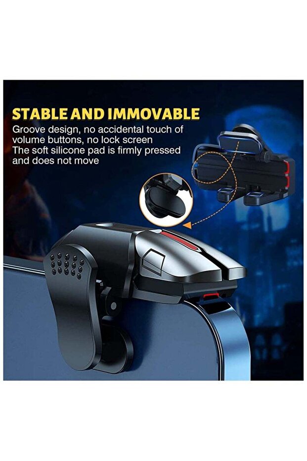 Mobile Game Controller Trigger — 6-Finger Sensitive Shooter Triggers (includes 2 Finger Sleeves) - 3