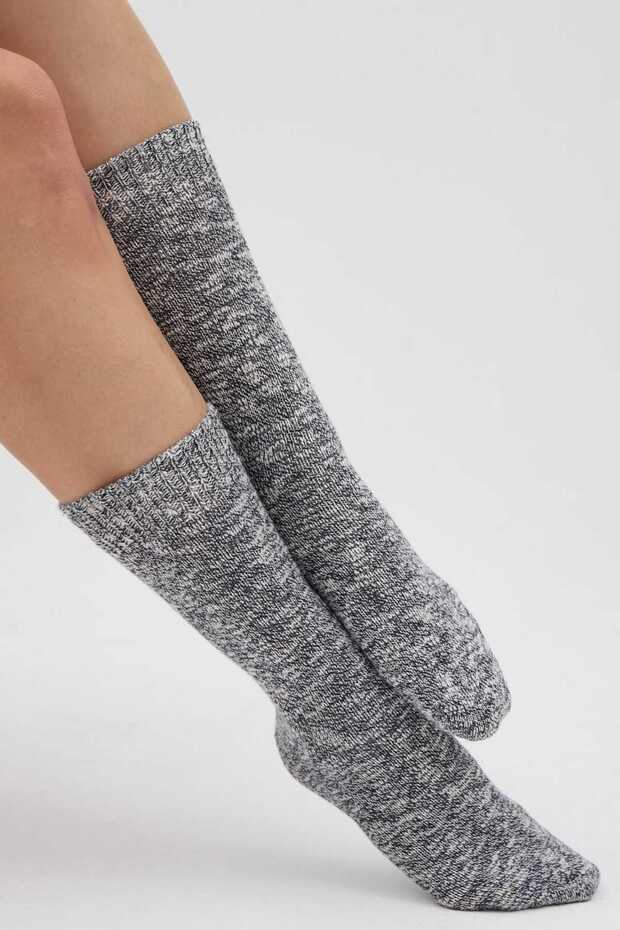 Melanjlı Kalın Kışlık Çorap - 3