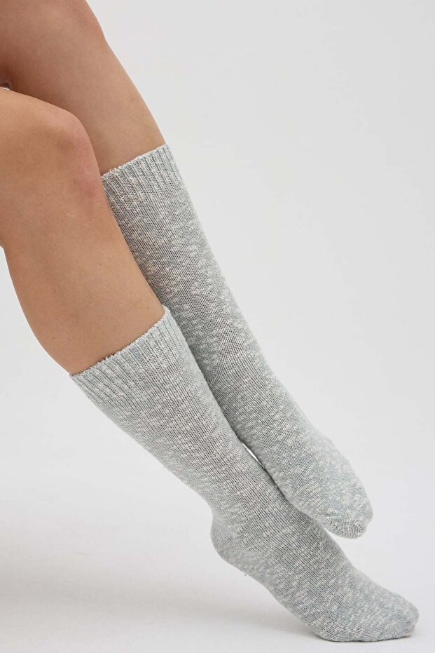 Melanjlı Kalın Kışlık Çorap - 5