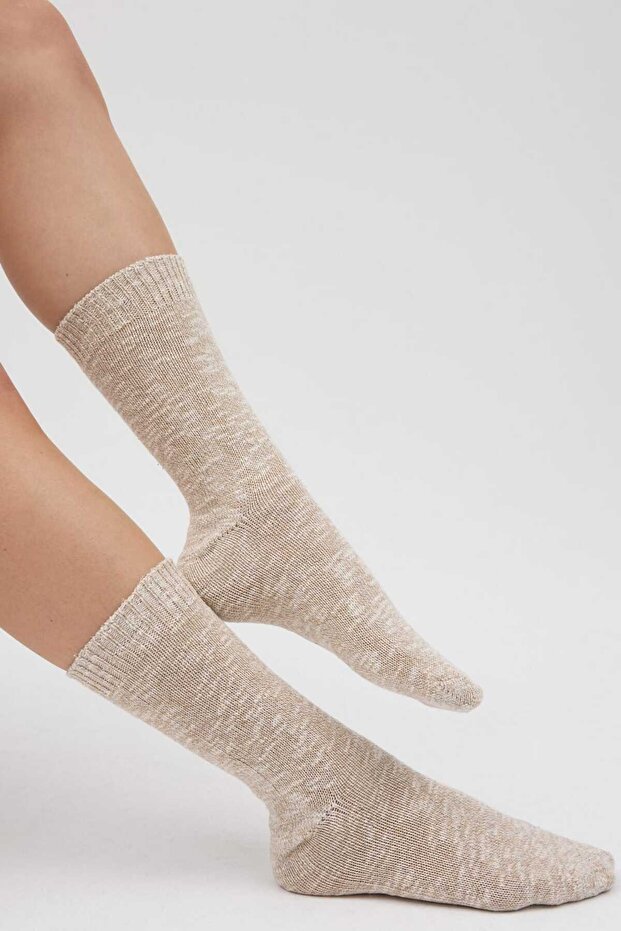 Melanjlı Kalın Kışlık Çorap - 5