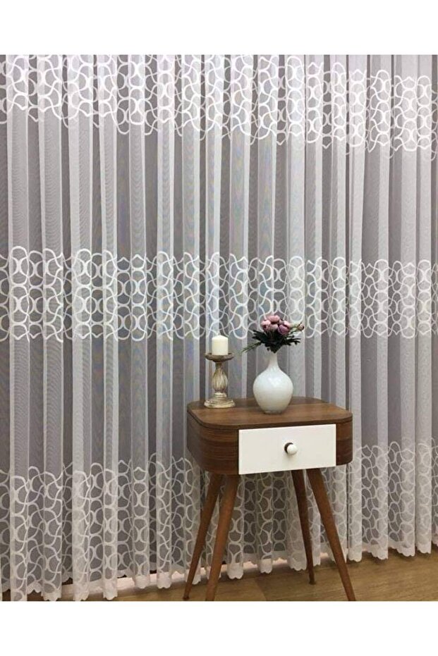 Special Design Draped Knitted Tulle Curtain (1X3 Pleats)