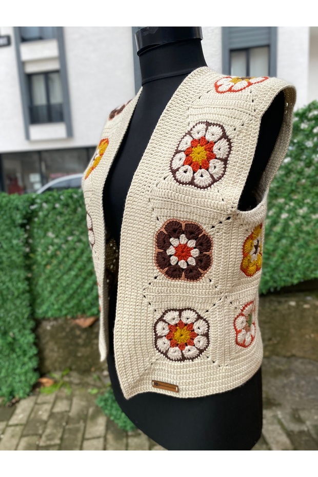 motifli örme yelek - 3