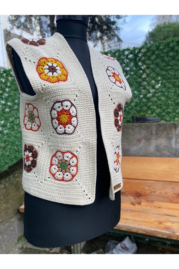 motifli örme yelek - 2