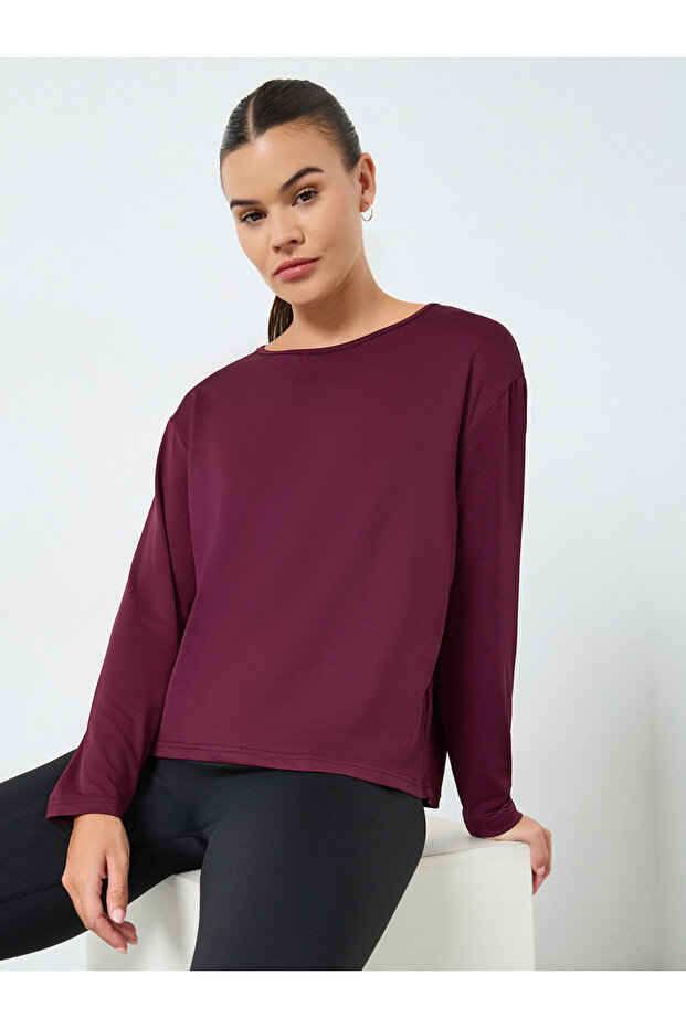 Back Seam Panel Long Sleeves Top