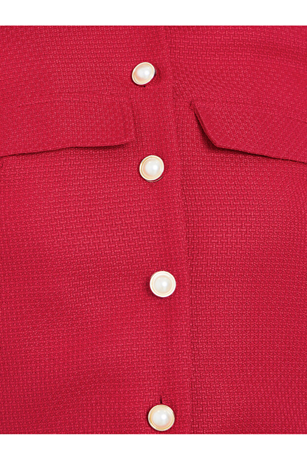 جاكيت سادة بأكمام طويلة وأزرار أمامية - 4