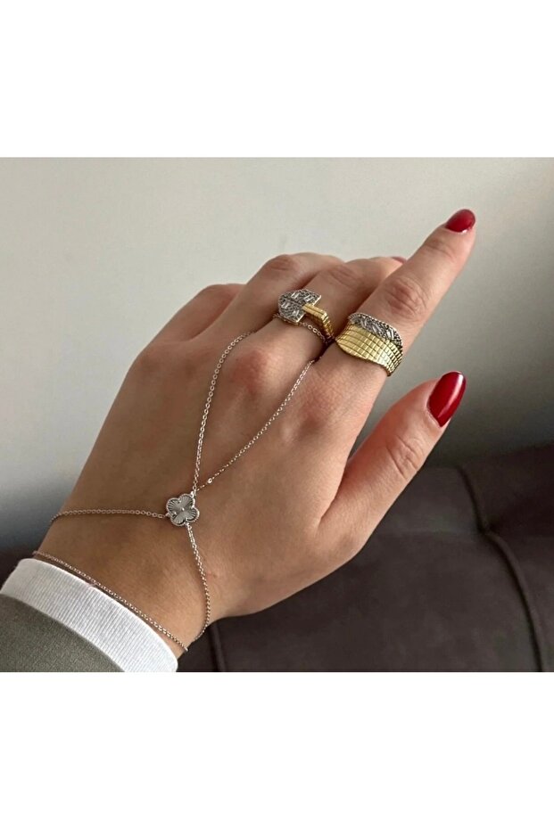 Trend Marka Model Çelik Yonca Şans Bileklik Cleef Model - 2