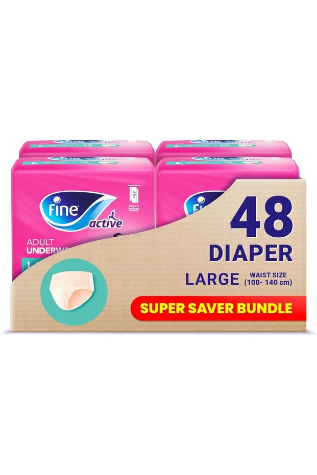 Active Postpartum and Incontinence Underwear for Women, Large size, 100 - 140cm waist, 48 Diapers