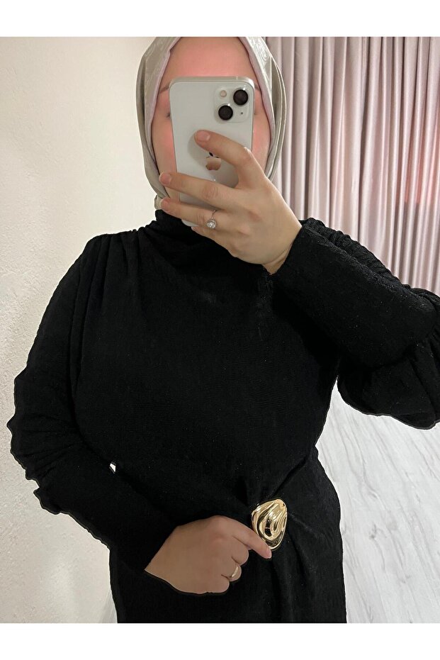 Tokalı simli elbise - 3