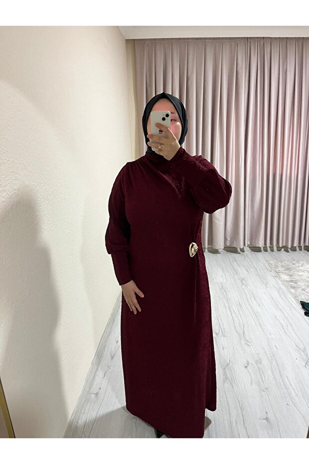 Tokalı simli elbise - 1