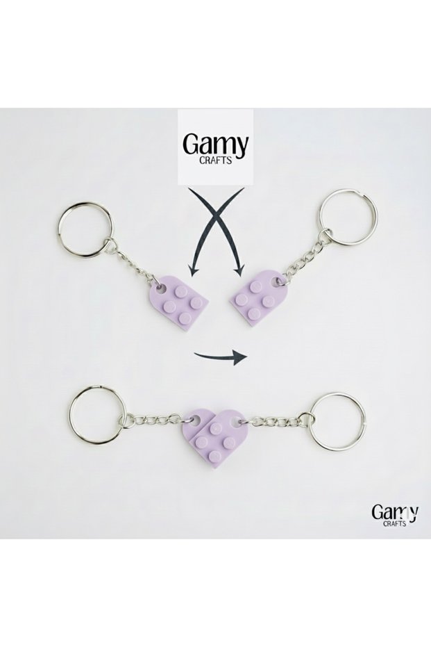 Heart Keychain 2-Piece Couple Keychain Friend Keychain Valentine's Day Gift
