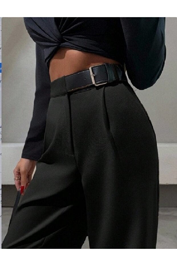 Fabric Pants Loose Fit (with Side Belt)