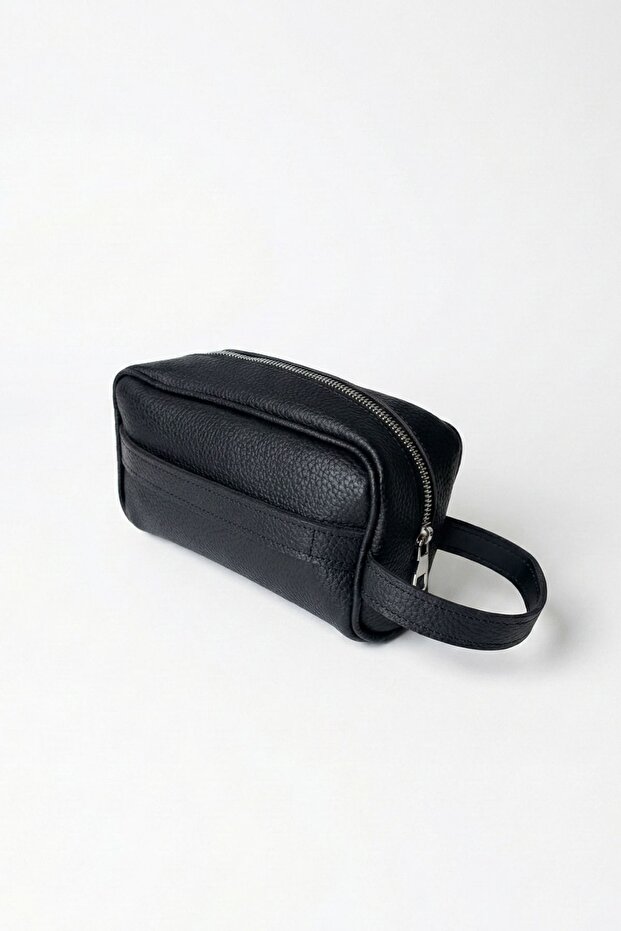 حقيبة يد رجالية أساسية سوداء بمقبضين - 6