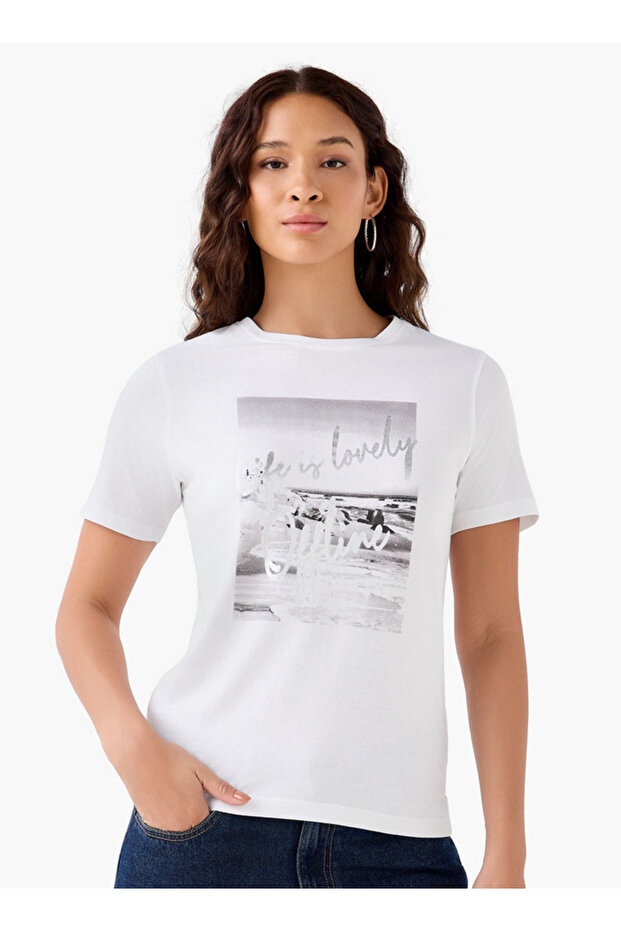 Regular Fit Cotton T-shirt with Graphic Print