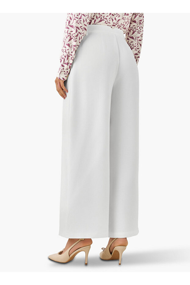 بنطلون واسع الأرجل بتصميم مطوي - 3